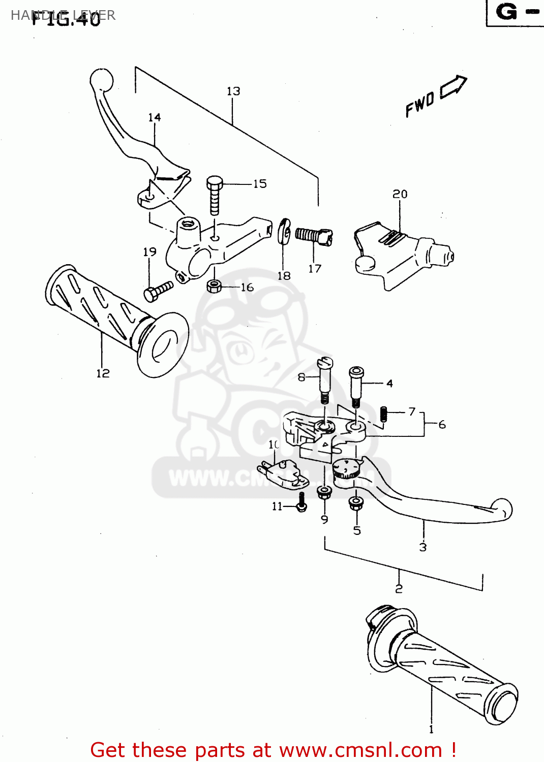 HANDLE LEVER GSX750 1999 (X) (E02 E04 E17 E18 E22 E25 E34)