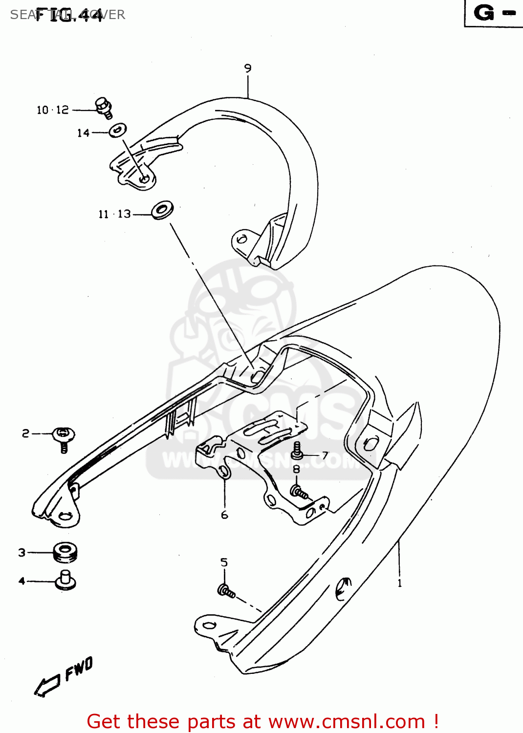 SEAT TAIL COVER GSX750 1999 (X) (E02 E04 E17 E18 E22 E25 E34)