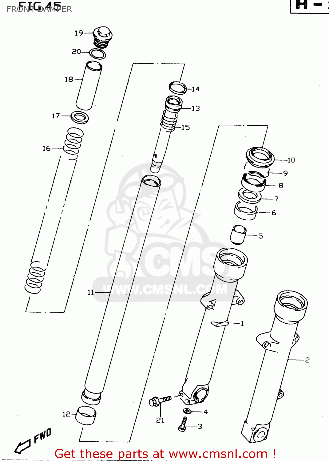 FRONT DAMPER GSX750 1999 (X) (E02 E04 E17 E18 E22 E25 E34)