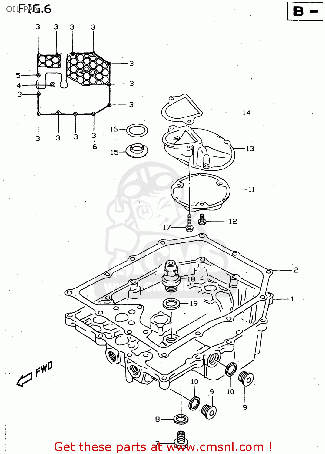 OIL PAN GSX750 1999 (X) (E02 E04 E17 E18 E22 E25 E34)