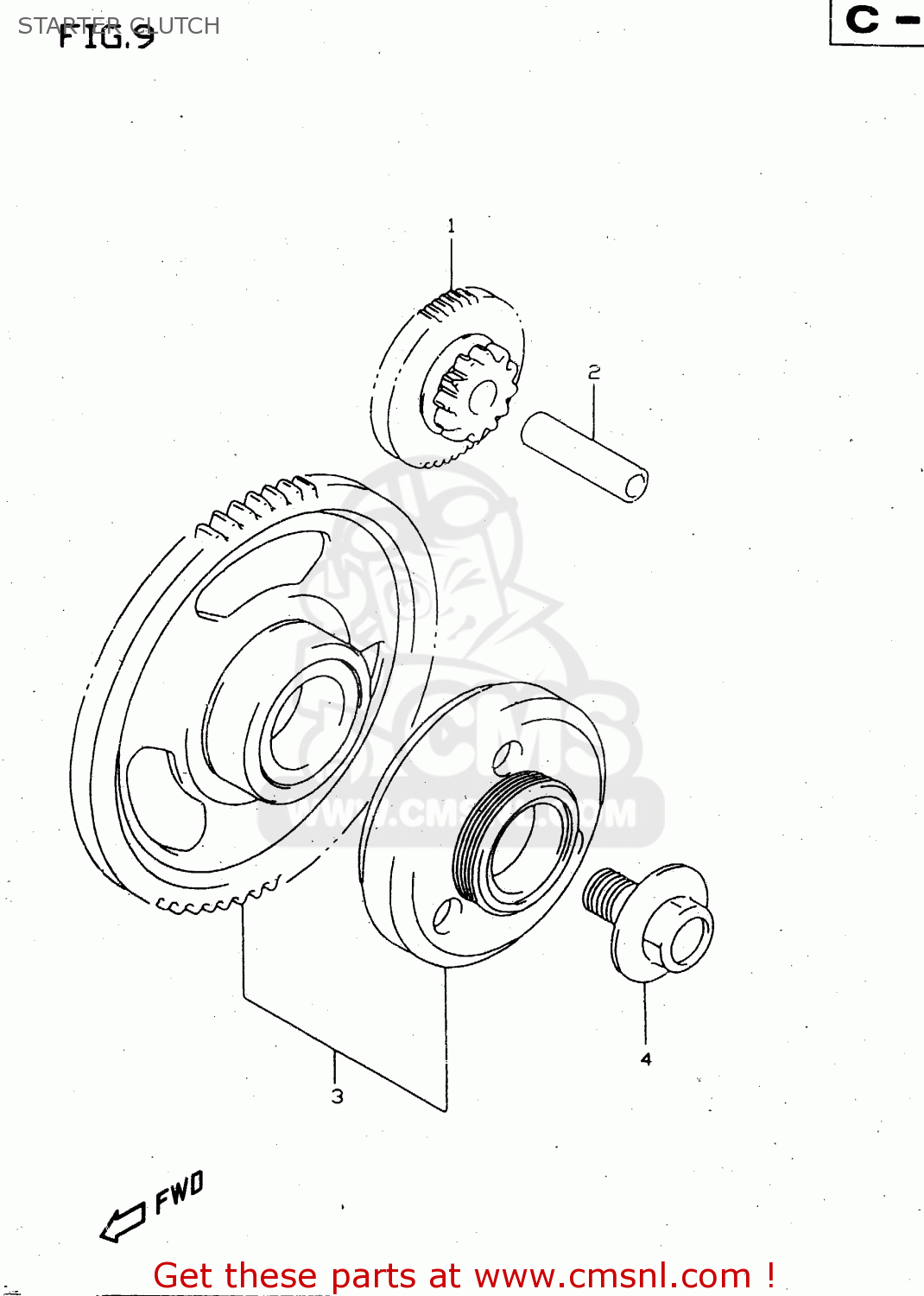 STARTER CLUTCH GSX750 1999 (X) (E02 E04 E17 E18 E22 E25 E34)