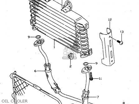 OIL COOLER - GSX750 1999 (X) (E02 E04 E17 E18 E22 E25 E34)