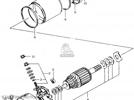 STARTING MOTOR - GSX750 1999 (X) (E02 E04 E17 E18 E22 E25 E34)