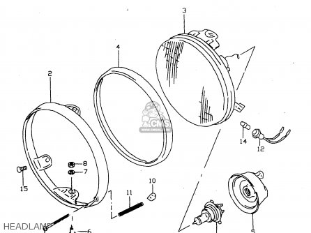 HEADLAMP - GSX750 1999 (X) (E02 E04 E17 E18 E22 E25 E34)