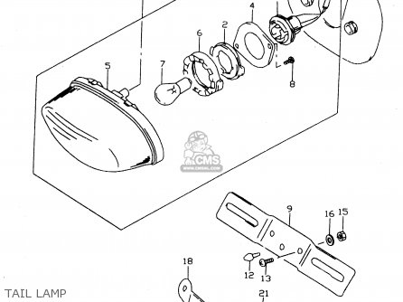 TAIL LAMP - GSX750 1999 (X) (E02 E04 E17 E18 E22 E25 E34)