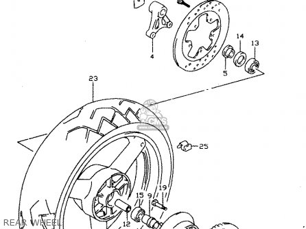 REAR WHEEL - GSX750 1999 (X) (E02 E04 E17 E18 E22 E25 E34)