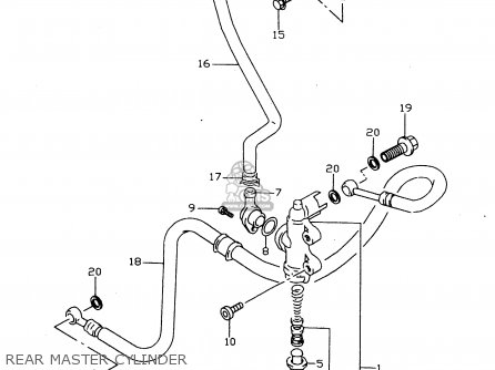 REAR MASTER CYLINDER - GSX750 1999 (X) (E02 E04 E17 E18 E22 E25 E34)