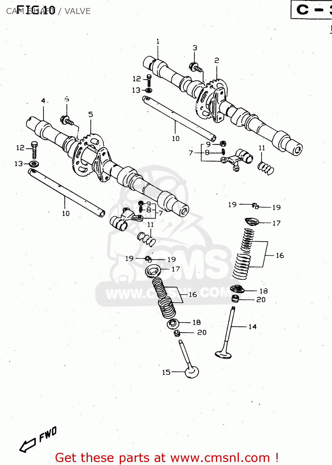 CAM SHAFT / VALVE GSX750 2000 (Y)