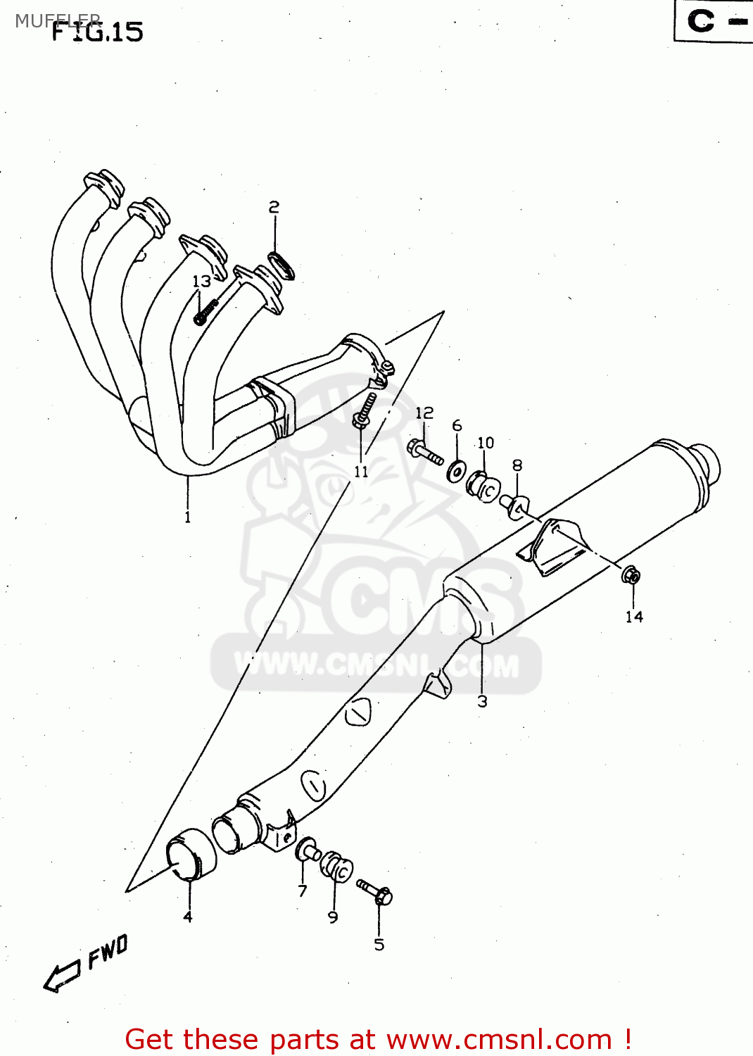 MUFFLER GSX750 2000 (Y)