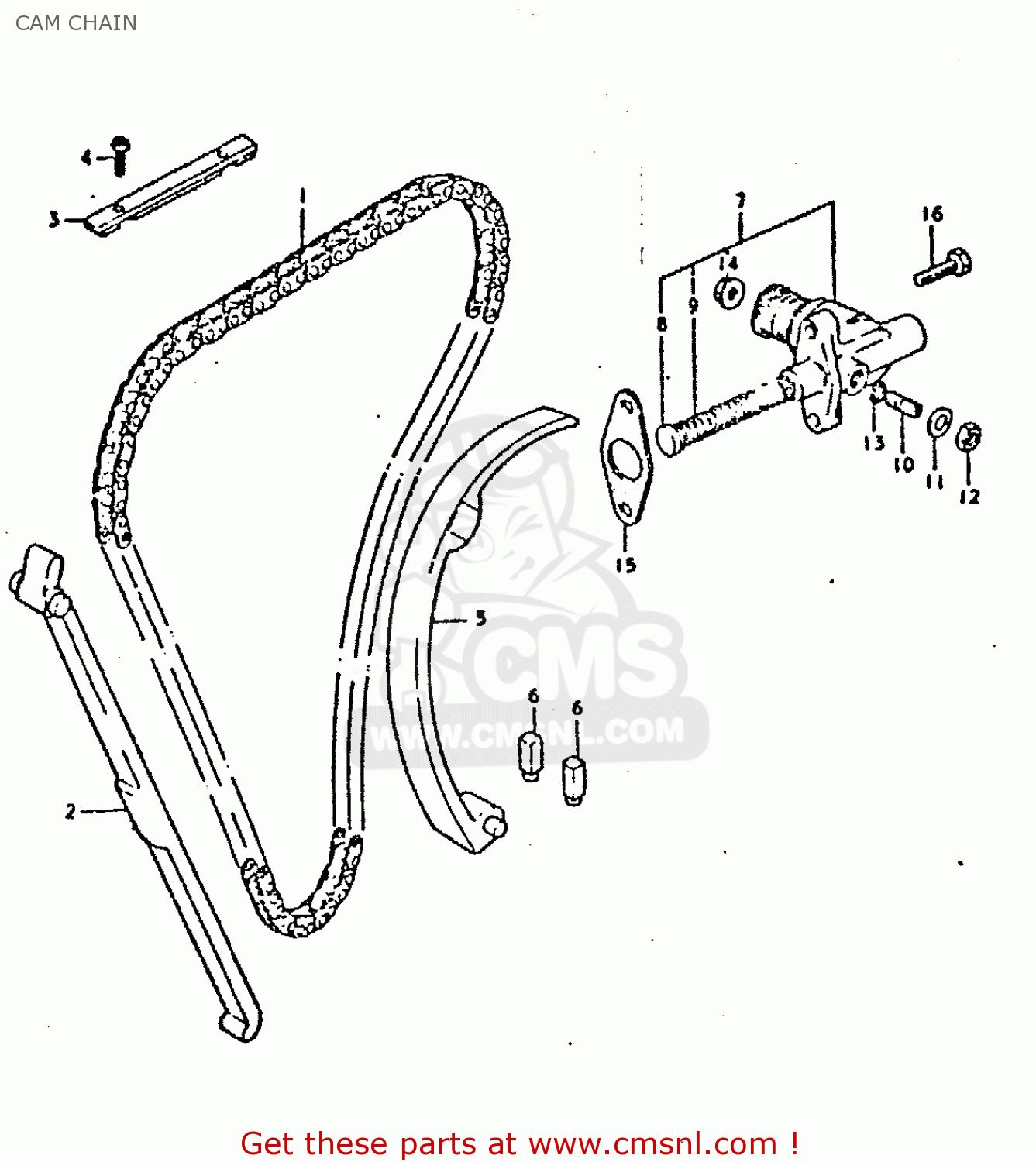 CAM CHAIN GSX750E 1980 (T) (01 02 04 6 16 17 18 21 22 24 25 26 27 30 34 39