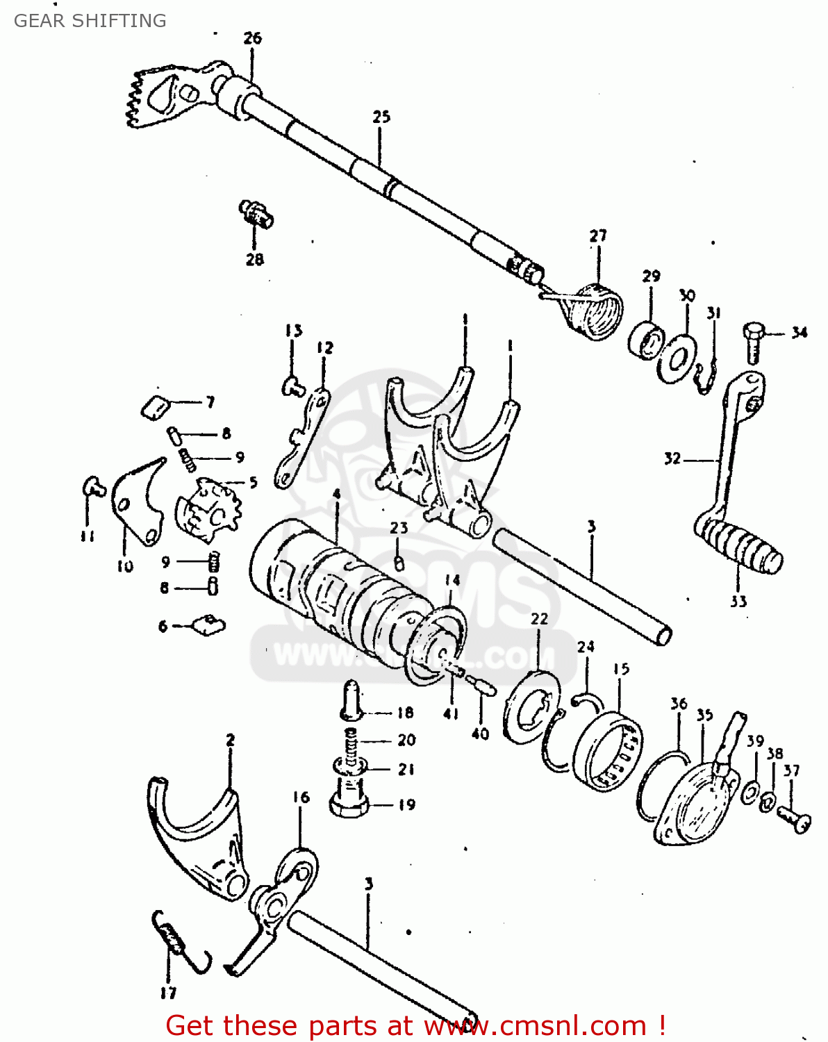 GEAR SHIFTING GSX750E 1980 (T) (01 02 04 6 16 17 18 21 22 24 25 26 27 30 34 39