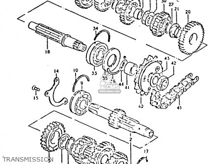 TRANSMISSION - GSX750E 1980 (T) (01 02 04 6 16 17 18 21 22 24 25 26 27 30 34 39