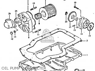 OIL PUMP - OIL FILTER - GSX750E 1980 (T) (01 02 04 6 16 17 18 21 22 24 25 26 27 30 34 39