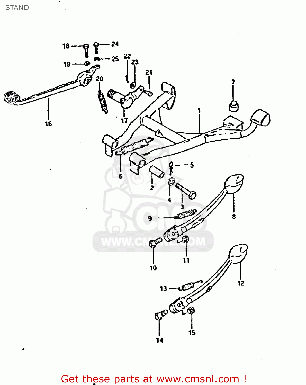 STAND GSX750E 1981 (X) (1 2 4 6 15 16 17 18 21 22 24 25 26 27 30 34 39