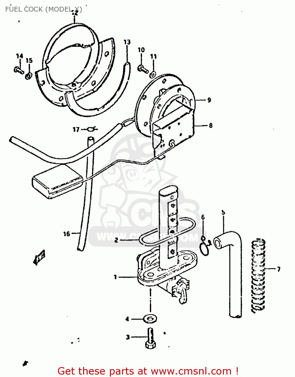 FUEL COCK (MODEL X) GSX750E 1981 (X) (1 2 4 6 15 16 17 18 21 22 24 25 26 27 30 34 39