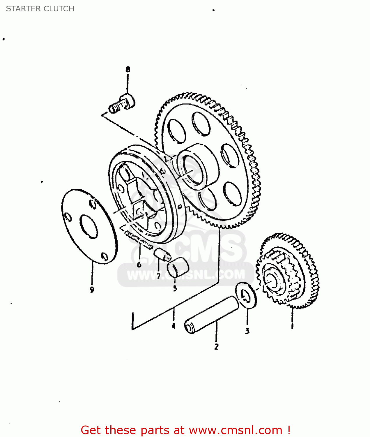 STARTER CLUTCH GSX750E 1981 (X) (1 2 4 6 15 16 17 18 21 22 24 25 26 27 30 34 39