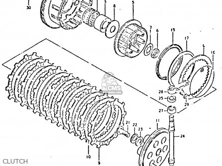 CLUTCH - GSX750E 1981 (X) (1 2 4 6 15 16 17 18 21 22 24 25 26 27 30 34 39