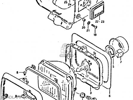 HEADLAMP (E2) - GSX750E 1981 (X) (1 2 4 6 15 16 17 18 21 22 24 25 26 27 30 34 39