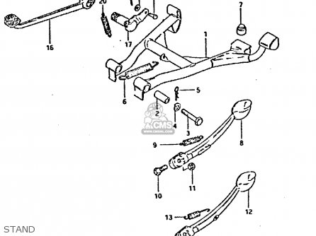 STAND - GSX750E 1981 (X) (1 2 4 6 15 16 17 18 21 22 24 25 26 27 30 34 39