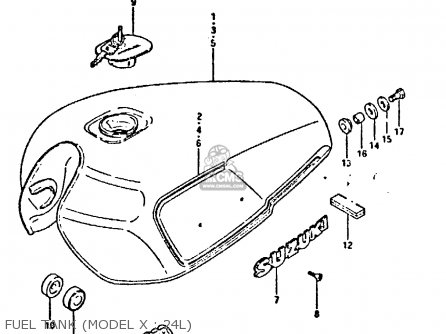 FUEL TANK (MODEL X : 24L) - GSX750E 1981 (X) (1 2 4 6 15 16 17 18 21 22 24 25 26 27 30 34 39