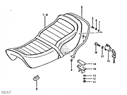 SEAT - GSX750E 1981 (X) (1 2 4 6 15 16 17 18 21 22 24 25 26 27 30 34 39