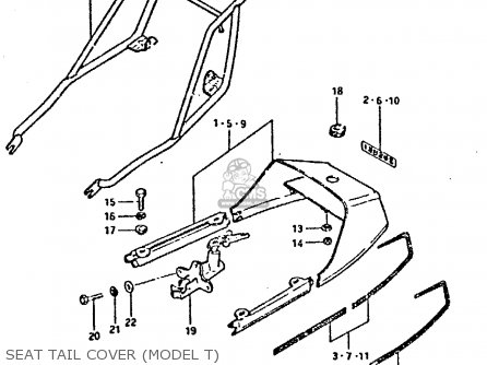 SEAT TAIL COVER (MODEL T) - GSX750E 1981 (X) (1 2 4 6 15 16 17 18 21 22 24 25 26 27 30 34 39