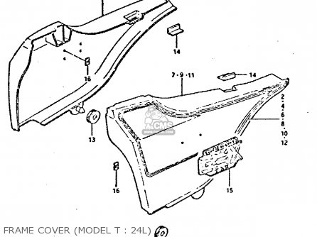 FRAME COVER (MODEL T : 24L) - GSX750E 1981 (X) (1 2 4 6 15 16 17 18 21 22 24 25 26 27 30 34 39