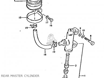 REAR MASTER CYLINDER - GSX750E 1981 (X) (1 2 4 6 15 16 17 18 21 22 24 25 26 27 30 34 39