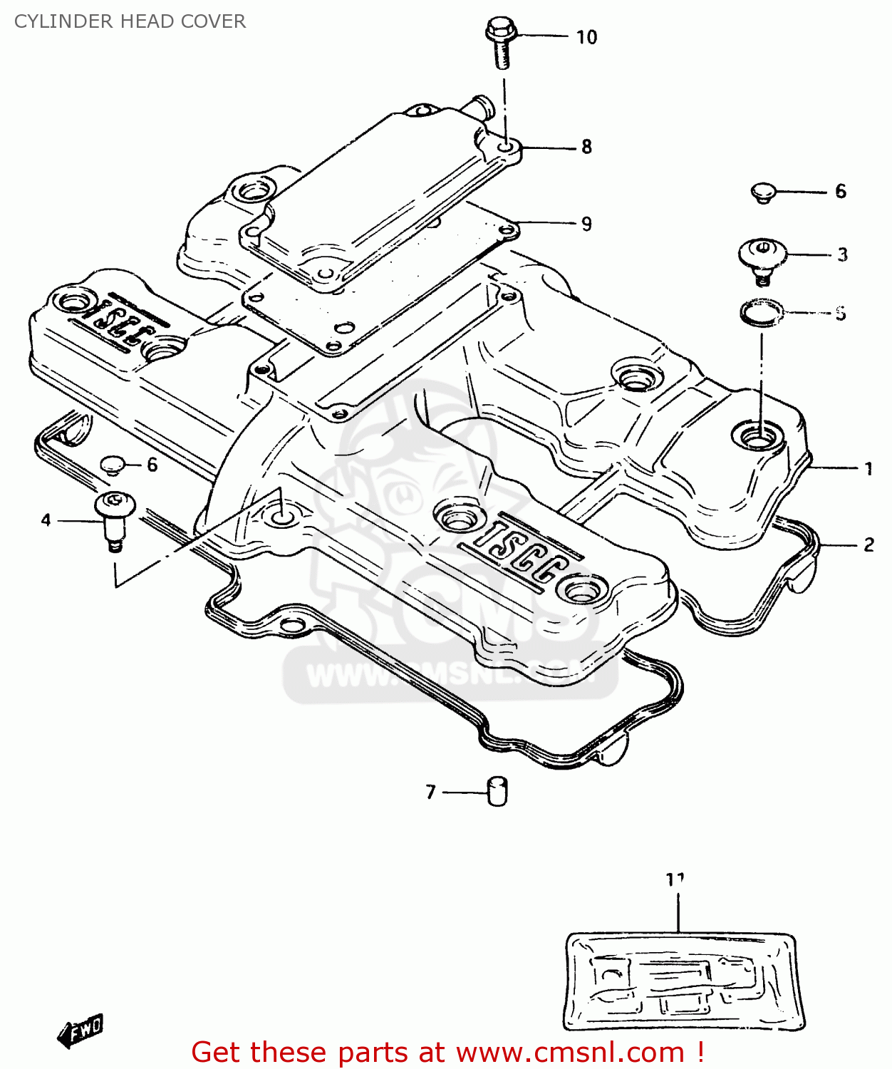 CYLINDER HEAD COVER GSX750E 1984 (E) (E01 E02 6 15 16 17 18 21 22 24 25 26 30 34 39)