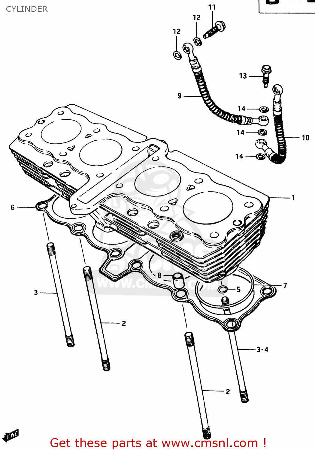 CYLINDER GSX750E 1984 (E) (E01 E02 6 15 16 17 18 21 22 24 25 26 30 34 39)