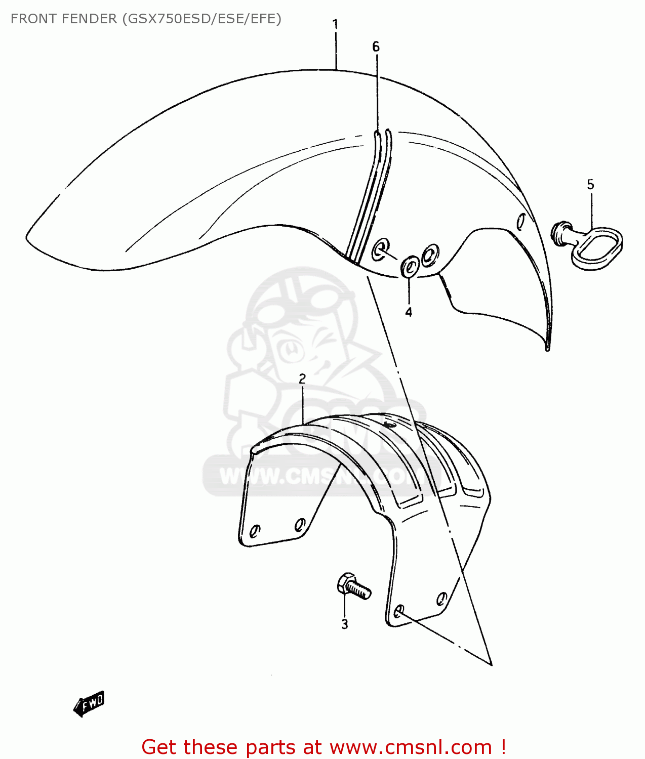 FRONT FENDER (GSX750ESD/ESE/EFE) GSX750E 1984 (E) (E01 E02 6 15 16 17 18 21 22 24 25 26 30 34 39)
