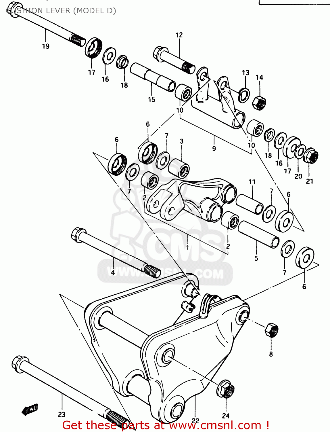 CUSHION LEVER (MODEL D) GSX750E 1984 (E) (E01 E02 6 15 16 17 18 21 22 24 25 26 30 34 39)