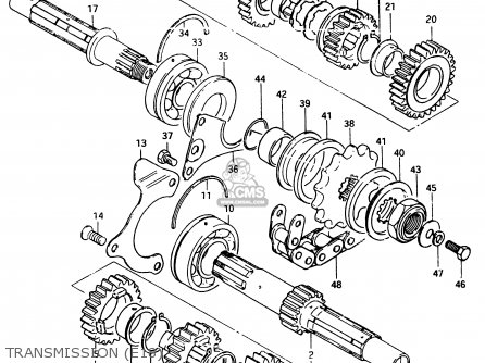 TRANSMISSION (E18) - GSX750E 1984 (E) (E01 E02 6 15 16 17 18 21 22 24 25 26 30 34 39)