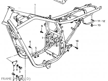 FRAME (MODEL D) - GSX750E 1984 (E) (E01 E02 6 15 16 17 18 21 22 24 25 26 30 34 39)