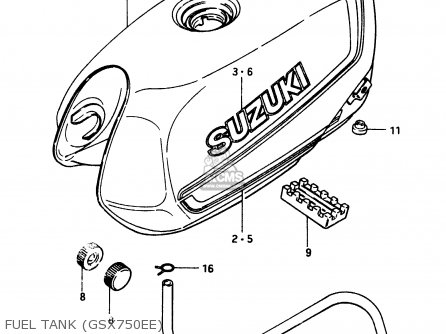 FUEL TANK (GSX750EE) - GSX750E 1984 (E) (E01 E02 6 15 16 17 18 21 22 24 25 26 30 34 39)