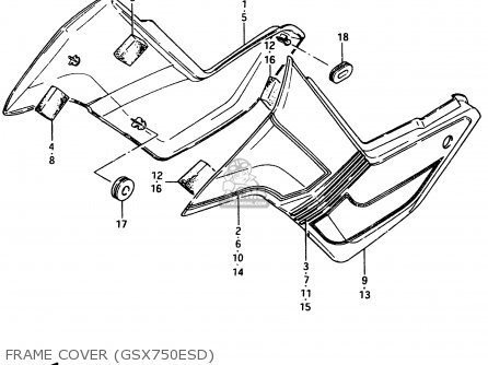 FRAME COVER (GSX750ESD) - GSX750E 1984 (E) (E01 E02 6 15 16 17 18 21 22 24 25 26 30 34 39)