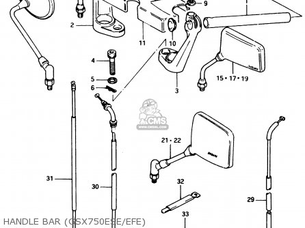 HANDLE BAR (GSX750ESE/EFE) - GSX750E 1984 (E) (E01 E02 6 15 16 17 18 21 22 24 25 26 30 34 39)