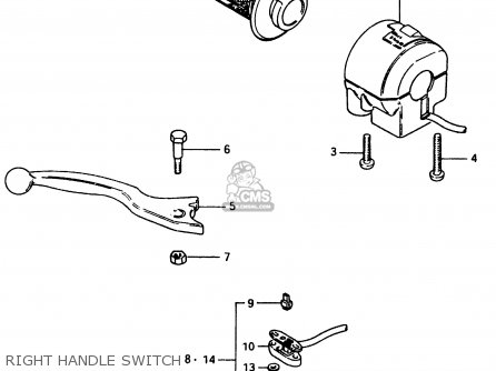 RIGHT HANDLE SWITCH - GSX750E 1984 (E) (E01 E02 6 15 16 17 18 21 22 24 25 26 30 34 39)