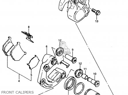FRONT CALIPERS - GSX750E 1984 (E) (E01 E02 6 15 16 17 18 21 22 24 25 26 30 34 39)