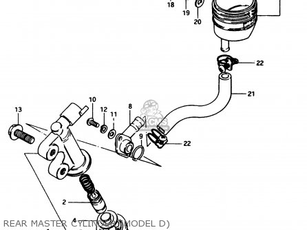 REAR MASTER CYLINDER (MODEL D) - GSX750E 1984 (E) (E01 E02 6 15 16 17 18 21 22 24 25 26 30 34 39)