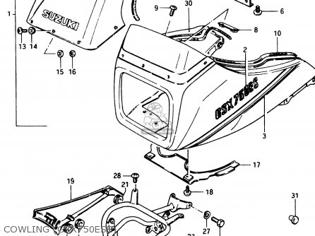 COWLING (GSX750ESE) - GSX750E 1984 (E) (E01 E02 6 15 16 17 18 21 22 24 25 26 30 34 39)