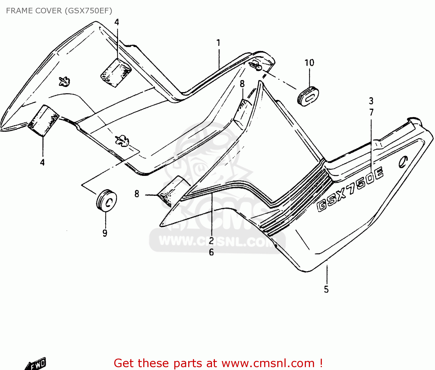 Suzuki GSX750E 1985 (F) (E01 E02 E21 E24) FRAME COVER (GSX750EF) - buy ...