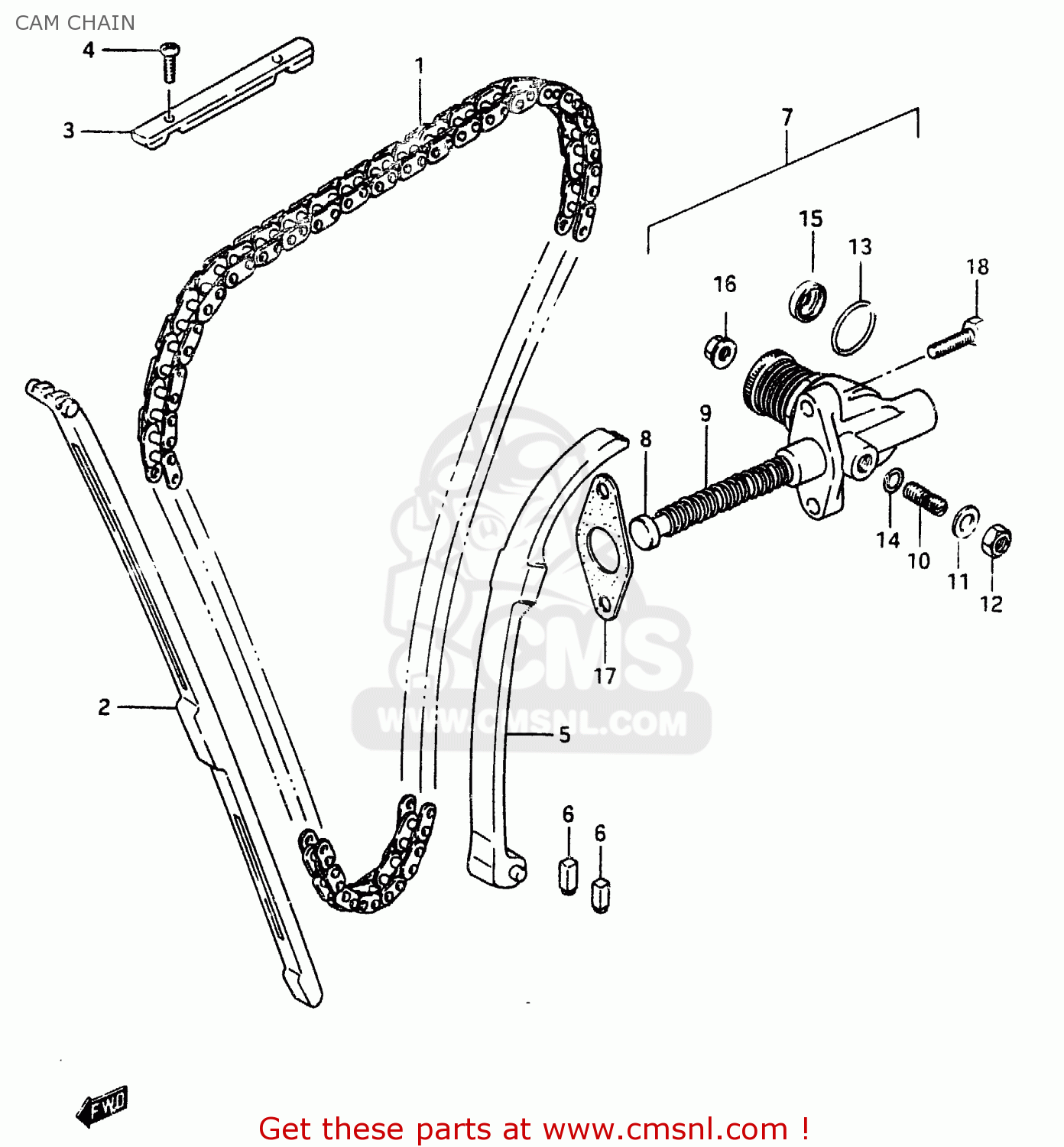 CAM CHAIN GSX750E 1985 (F) (E01 E02 E21 E24)