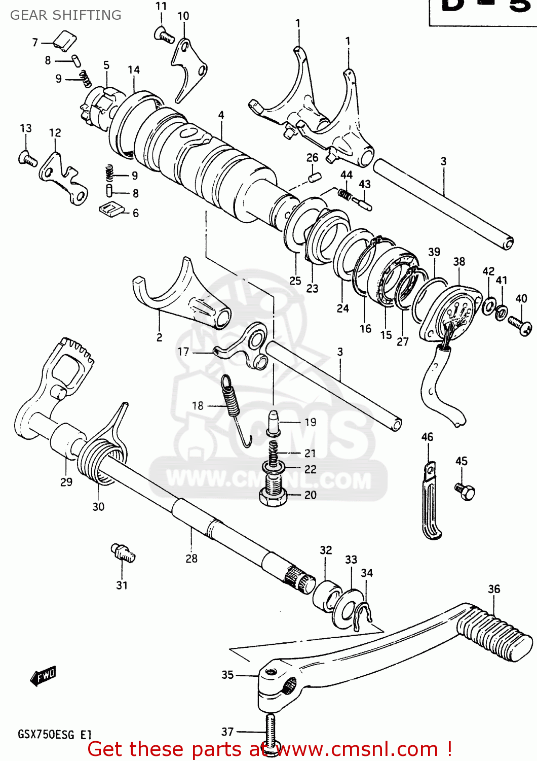GEAR SHIFTING GSX750E 1985 (F) (E01 E02 E21 E24)