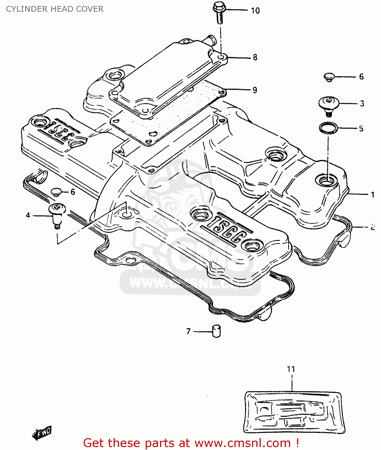 CYLINDER HEAD COVER GSX750E 1985 (F) (E01 E02 E21 E24)