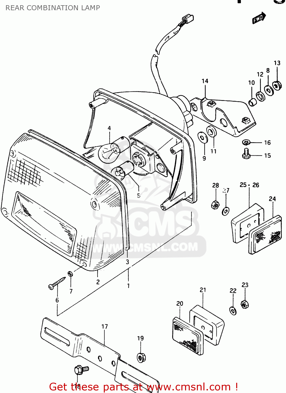 REAR COMBINATION LAMP GSX750E 1985 (F) (E01 E02 E21 E24)
