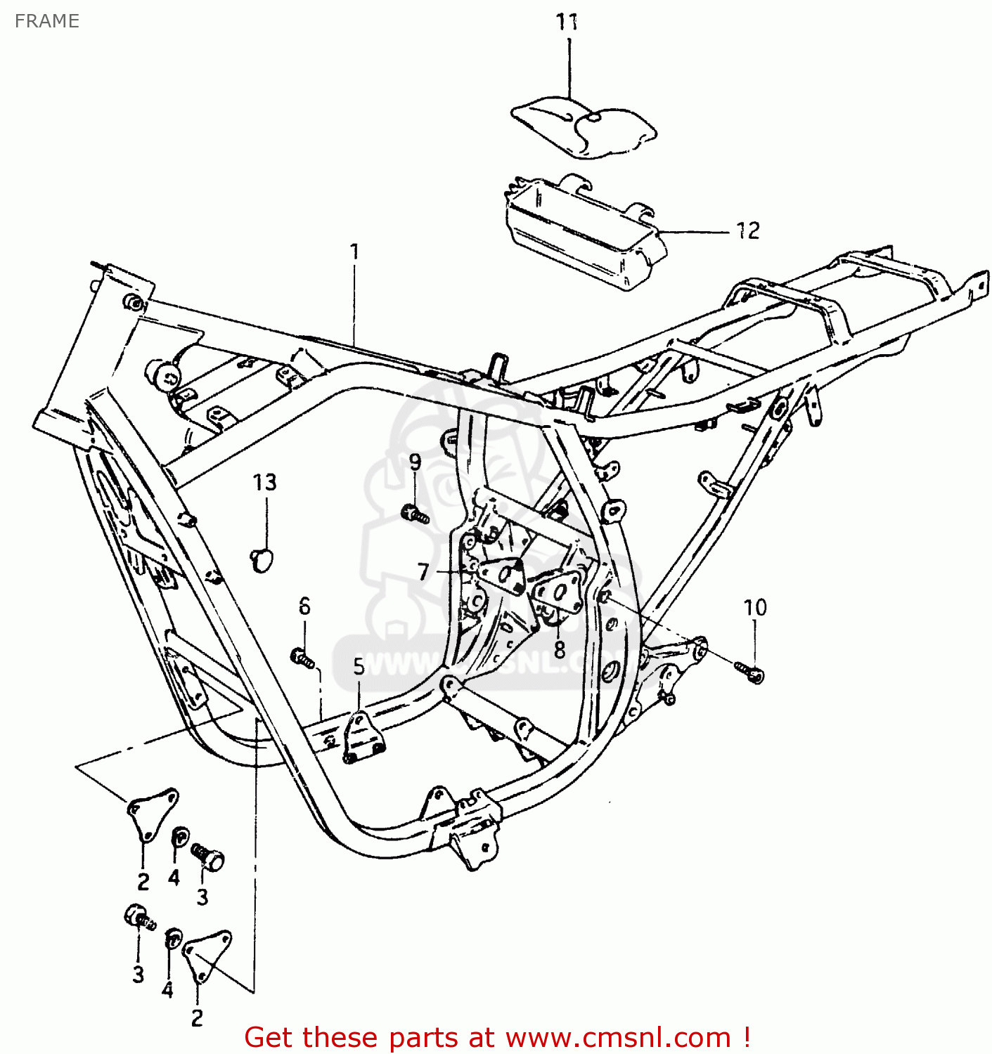 FRAME GSX750E 1985 (F) (E01 E02 E21 E24)