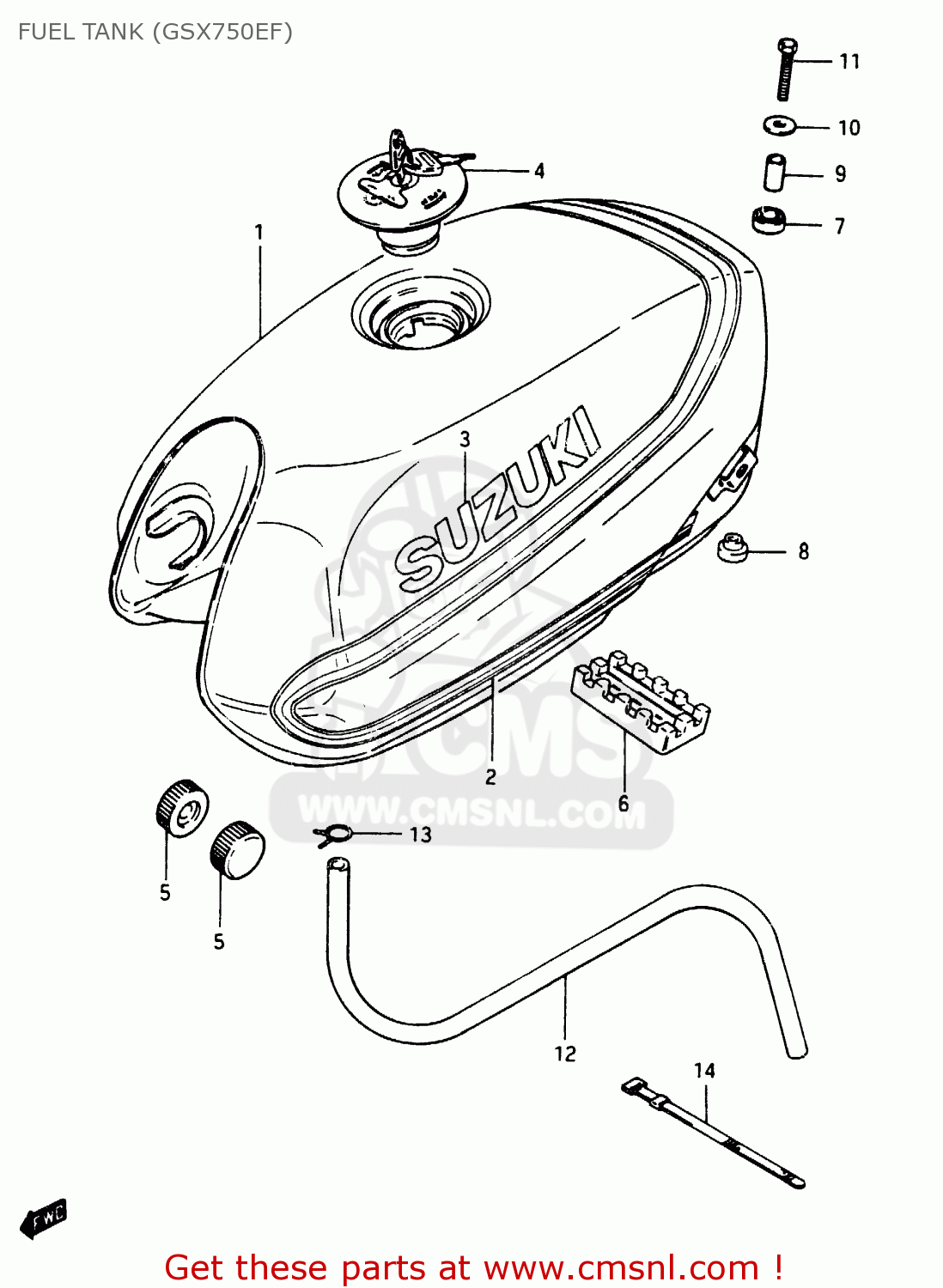FUEL TANK (GSX750EF) GSX750E 1985 (F) (E01 E02 E21 E24)