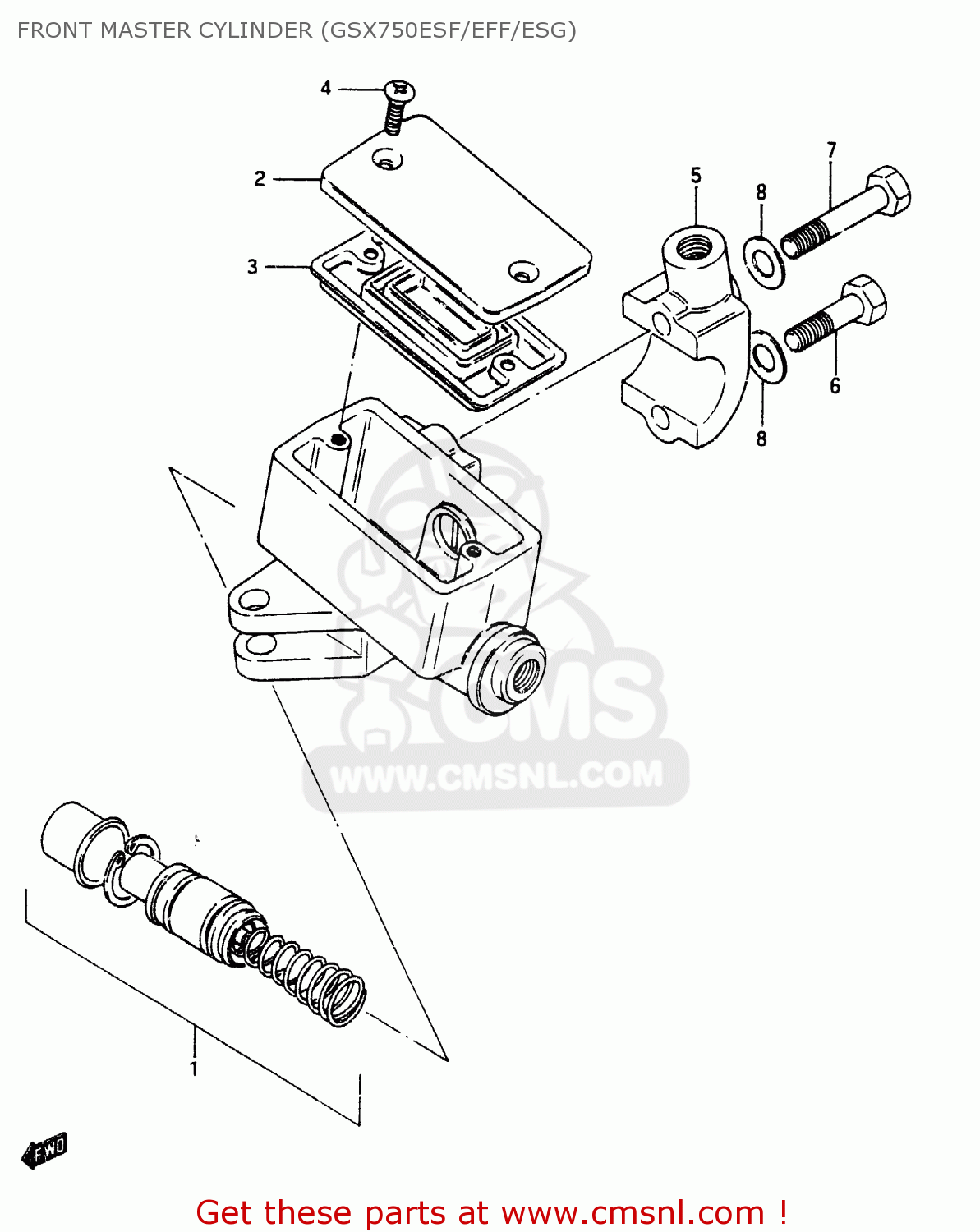 FRONT MASTER CYLINDER (GSX750ESF/EFF/ESG) GSX750E 1985 (F) (E01 E02 E21 E24)
