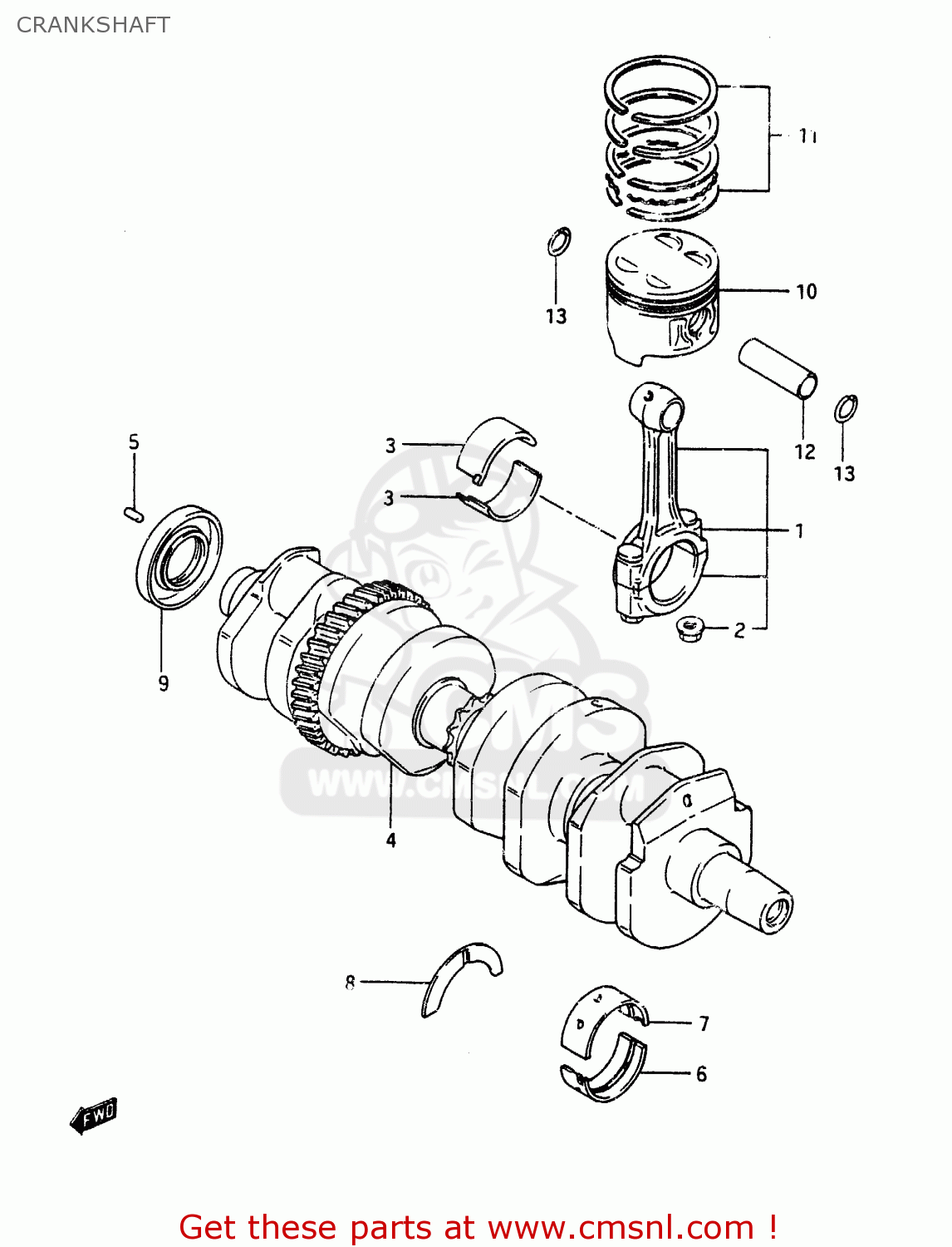 CRANKSHAFT GSX750E 1985 (F) (E01 E02 E21 E24)